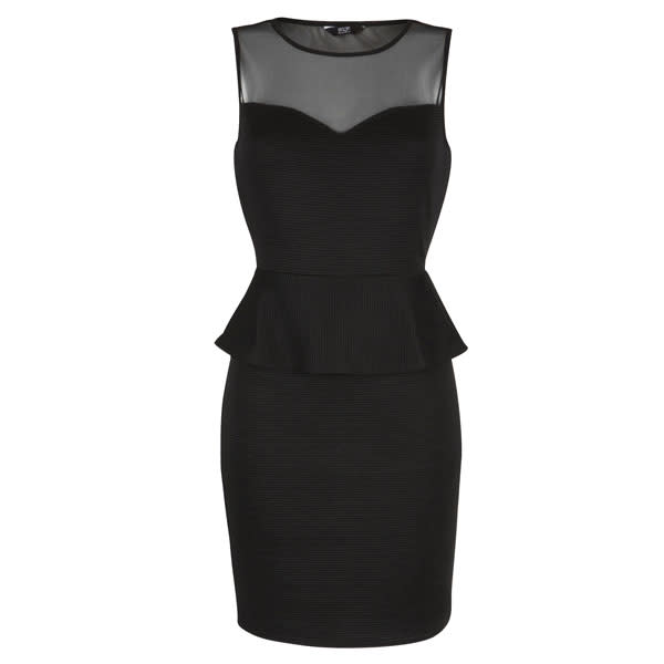 Black mesh peplum dress, £20 F&F at Tesco