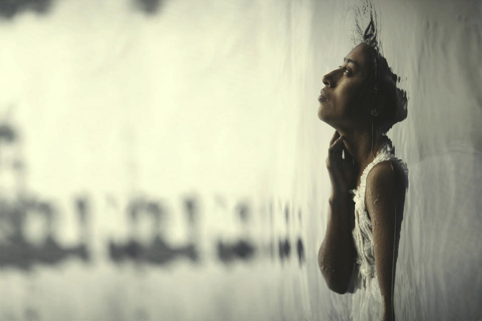 This image released by Shudder shows Maria Mercedes Coroy in a scene from "La Llorona." The film was nominated for a Golden Globe for best foreign language film. (Shudder via AP)