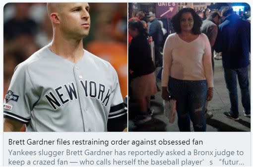 Brett Gardner files restraining order against obsessed fan
