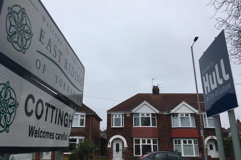 The Hull and East Riding boundary in Bricknell Avenue