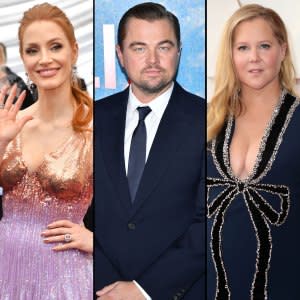 LOL! Jessica Chastain Giggles as Leo DiCaprio Is Roasted at Oscars 2022