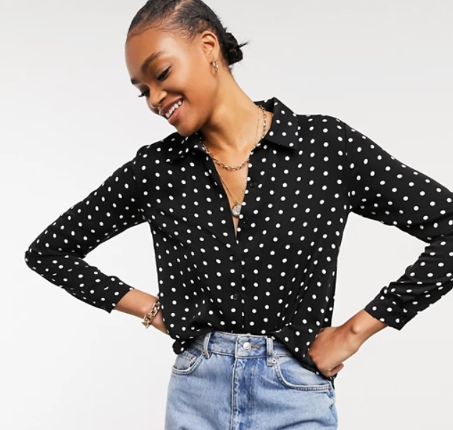 ASOS Glamorous relaxed shirt in polka dot, $48. Photo: ASOS.