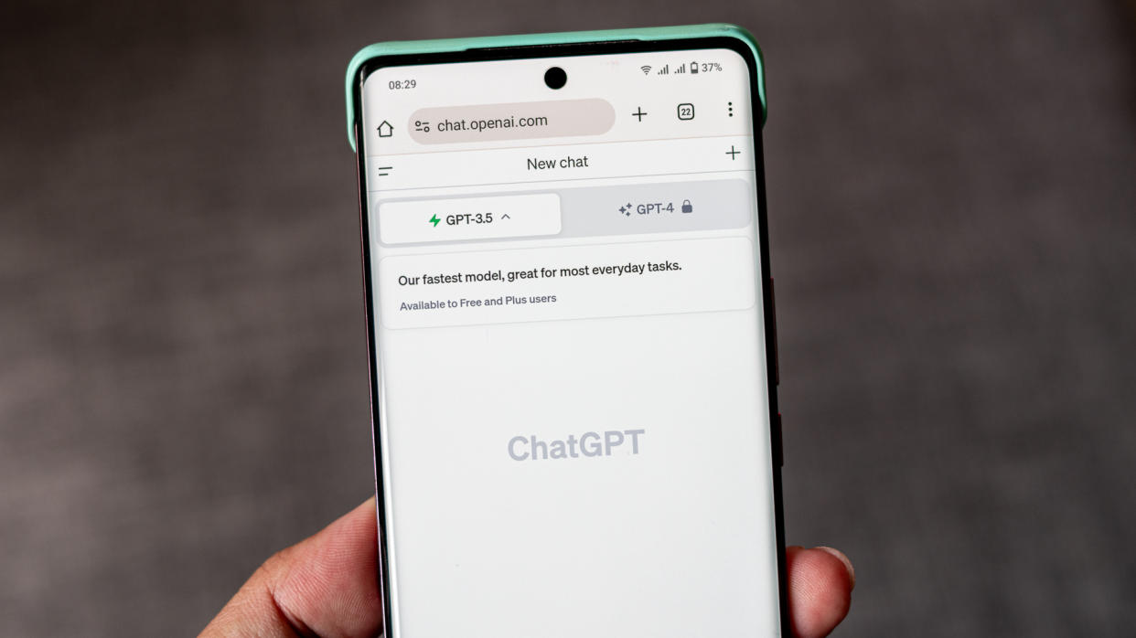  ChatGPT conversation screen on a smartphone. 