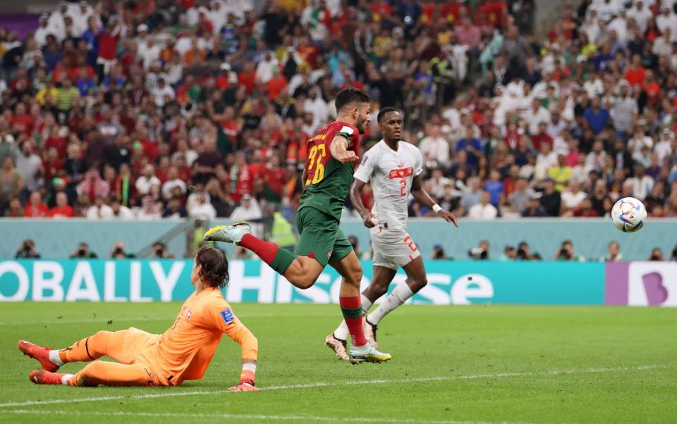 Goncalo Ramos of Portugal scores a hat trick and the team's fifth goal during the FIFA World Cup Qatar 2022 Round of 16 - GETTY IMAGES