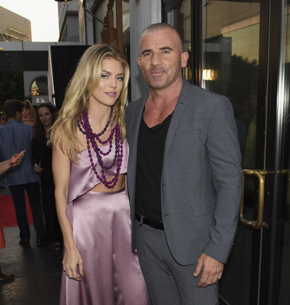 AnnaLynne McCord and Dominic Purcell out together in L.A. on June 25, 2016. (Photo: Michael Bezjian/WireImage)