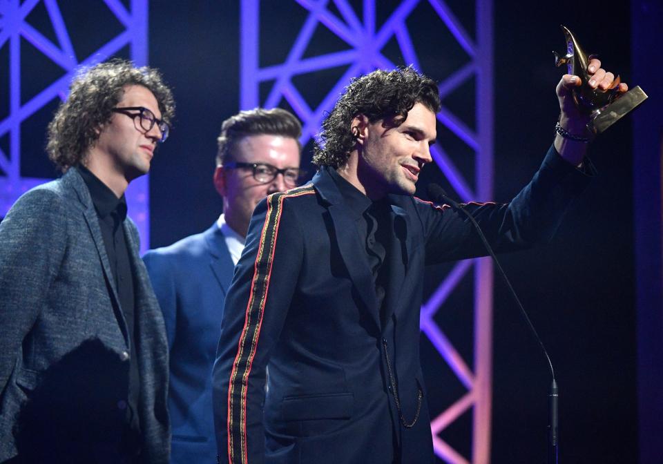 Pop / Contemporary Recorded Song of the Year – Cat 13 “God Only Knows” – for KING & COUNTRY, (writers) Joel Smallbone, Jordan Reynolds, Josh Kerr, Luke Smallbone, Tedd Tjornhom at the Gospel Music Association (GMA) 50th Annual Dove Awards at Lipscomb University’s Allen Arena Tuesday, Oct. 15, 2019, in Nashville, Tenn. 