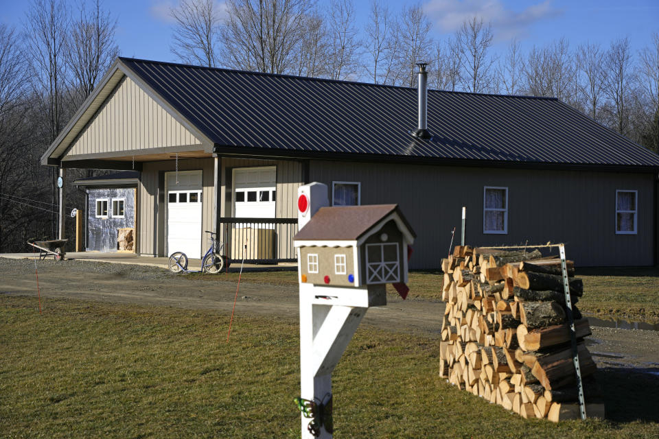 This is the home a few miles outside of Spartansburg, Pa., on Thursday, Feb. 29, 2024, where investigators discovered the body of a pregnant 23-year-old Amish woman on Monday. Pennsylvania State Police are appealing for tips from the public to help solve the crime, a state police spokeswoman said Wednesday. (AP Photo/Gene J. Puskar)