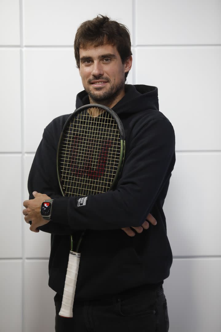 Guido Pella, uno de los héroes argentinos de la Copa Davis, en la redacción de LA NACION