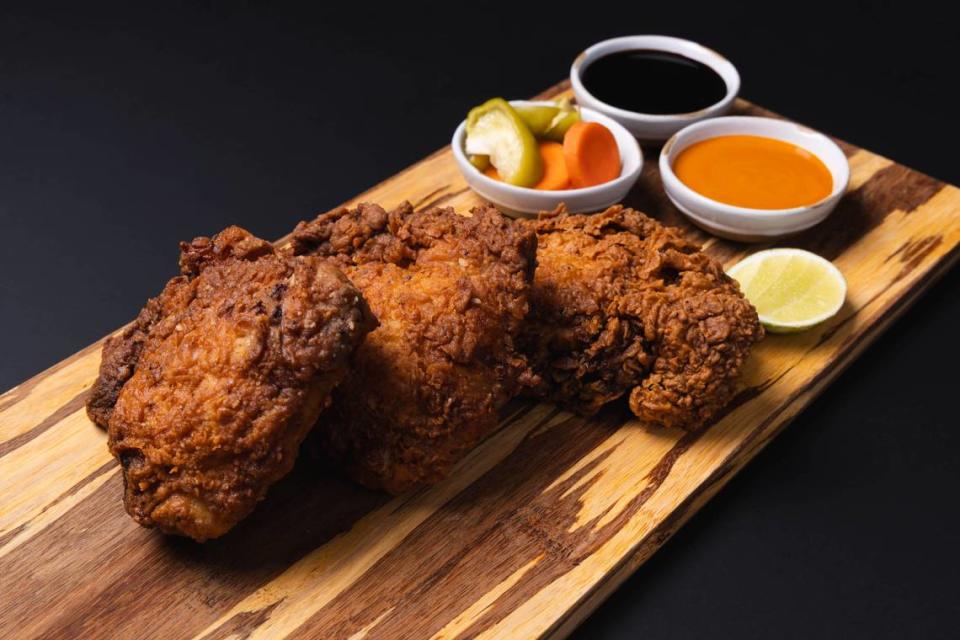 Fried chicken is also on the J&C Oyster menu, a nod to Chef Raheem Sealey’s famous chicken at KYU in Wynwood.