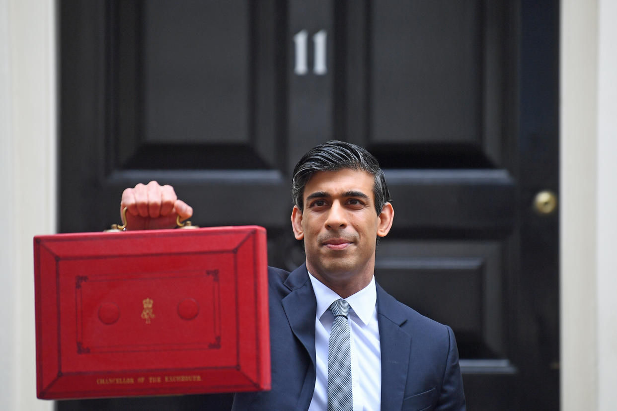 File photo dated 3/3/2021 of Chancellor of the Exchequer, Rishi Sunak, holds his ministerial 'Red Box' outside 11 Downing Street, London, before heading to the House of Commons to deliver his Budget. Issue date: Wednesday October 27, 2021.