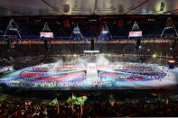 The athletes of the competing nations enter the stadium during the Closing Ceremony on Day 16 of the London 2012 Olympic Games at Olympic Stadium on August 12, 2012 in London, England. (Photo by Stu Forster/Getty Images)