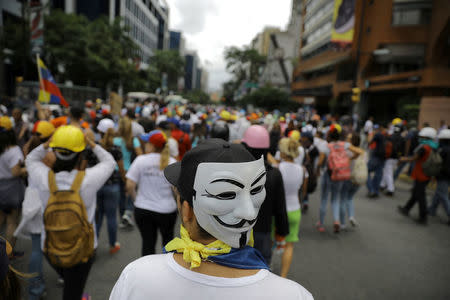 Opposition supporters rally against President Nicolas Maduro in Caracas, Venezuela May 24, 2017. REUTERS/Carlos Barria