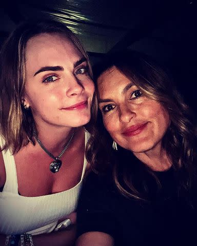 <p>Mariska Hargitay Instagram</p> Cara Delevingne and Mariska Hargitay