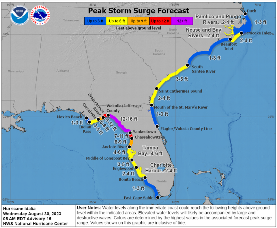 Hurricane Idalia is forecast to bring dangerous storm surge to Florida.