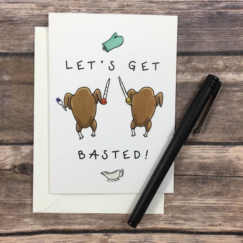 16) 'Get Basted' Thanksgiving Card