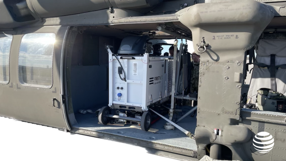 AT&T provided a compact rapid deployable, or CRD, for wireless service for first responders and Wi-Fi for residents on Pine Island on Sunday via helicopter. Within minutes of setting up, residents were able to call relatives to tell them they were safe.