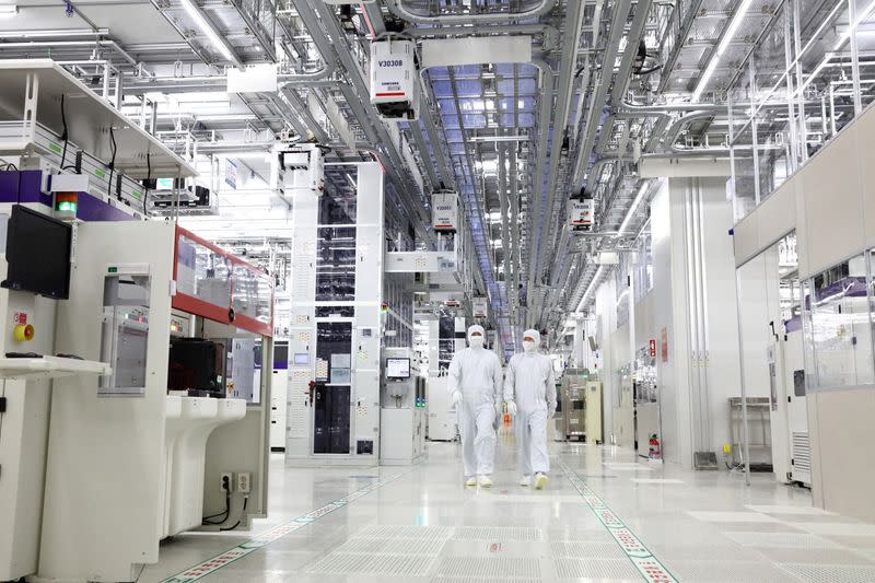 FILE PHOTO: Samsung Electronics' chip production plant at Pyeongtaek