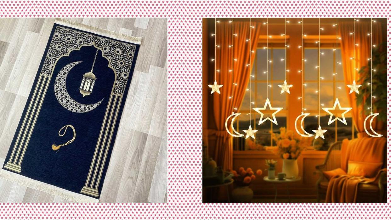 ramadan decoration ideas prayer rug and ramadan lights
