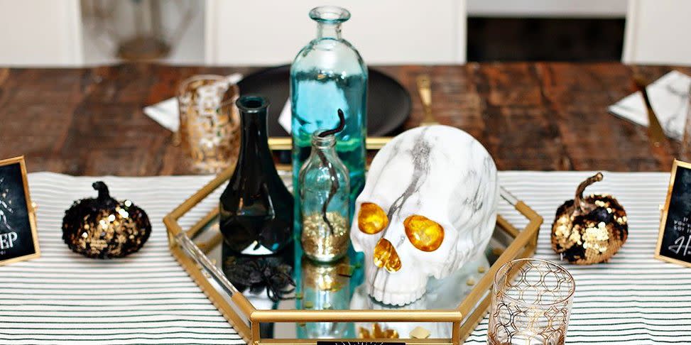 halloween centerpieces creepy objects tray