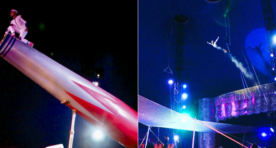 Un error de cálculo durante el lanzamiento del ‘hombre bala’ casi causa una tragedia en un circo de Chile. Foto: Facebook.com/AmericanCircusOFICIAL