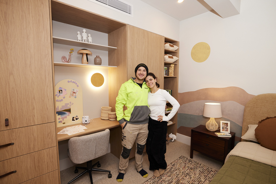 The Block’s Steph and Gian in their first kids' bedroom.