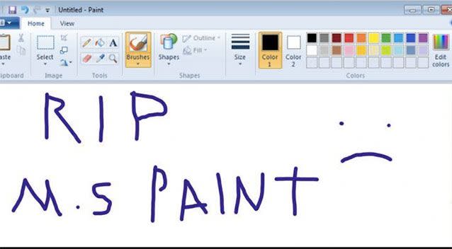 Microsoft could be on the verge of scrapping its Paint app after 32 years. Source: Yahoo UK