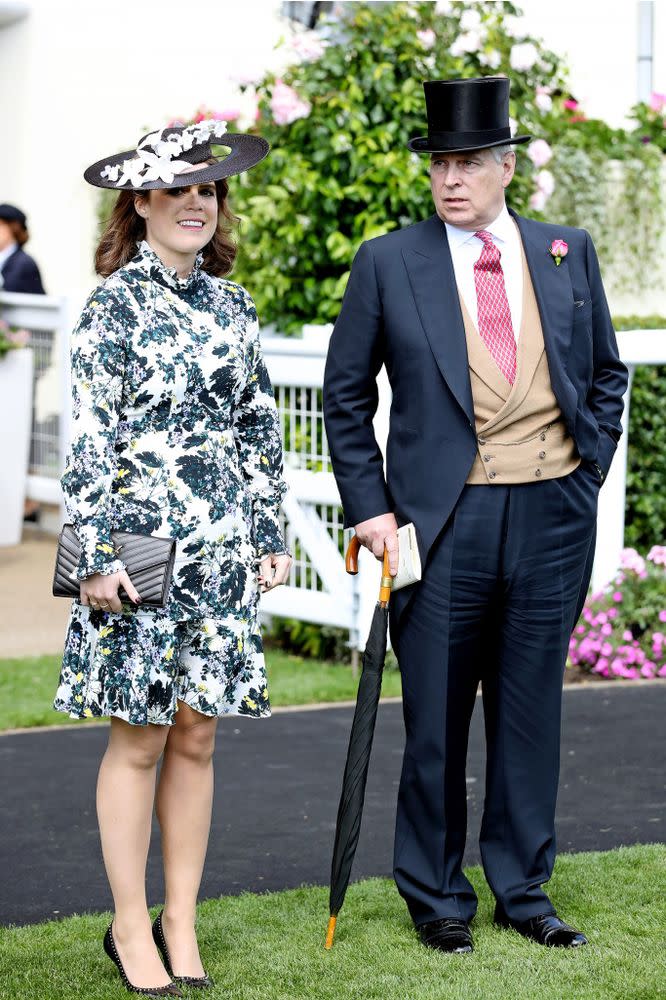 Princess Eugenie and her father, Prince Andrew, at Royal Ascot on June 21, 2018.
