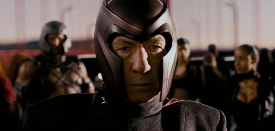 Magneto with the Brotherhood of Mutants on the Golden Gate Bridge in "X-Men: The Last Stand"