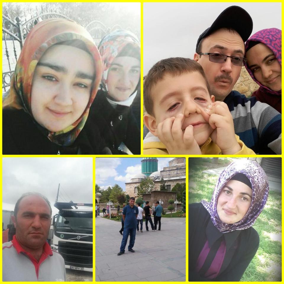 Mitglieder der Familie Dedeoğulları auf einer Collage, die seit dem Mord in den sozialen Medien kursiert (Bild: Twitter)