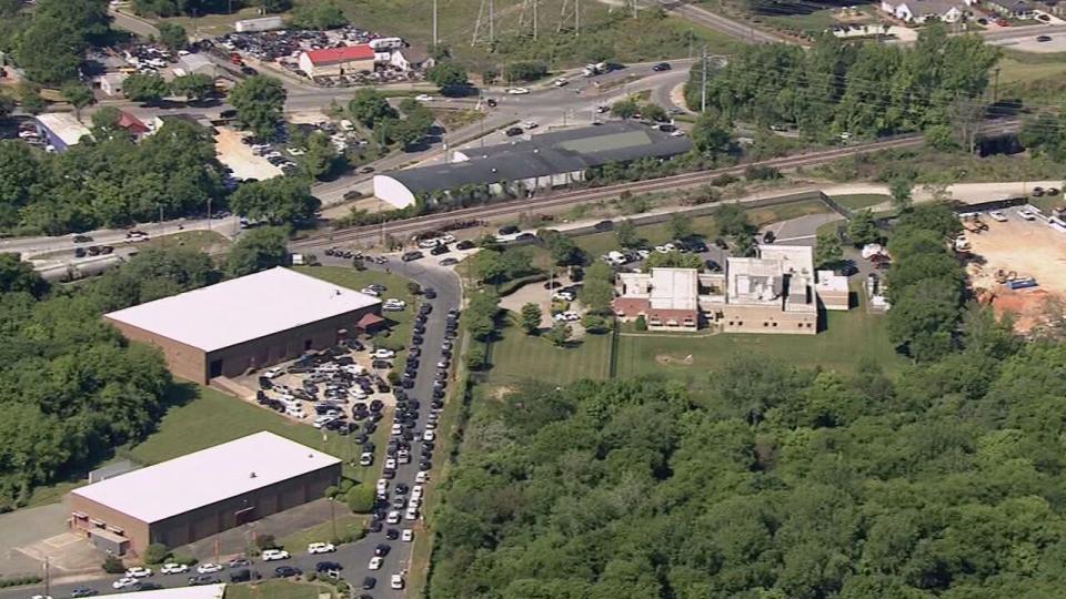 A procession was held for Alden Elliott, one of the four officers killed in the line of duty Monday. Agencies and individuals saluted the cars that would take Elliott to his funeral in Catawba.