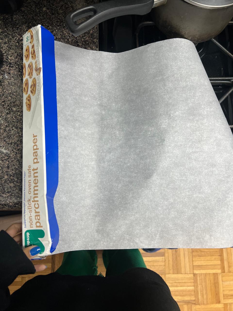 Parchment paper TikTok cleaning hack for hard water stains on faucets.