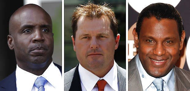 This is the 10th and final year the Baseball Writers Association of America  will consider the Hall of Fame worthiness of (left to right) Barry Bonds, Roger Clemens and Sammy Sosa.