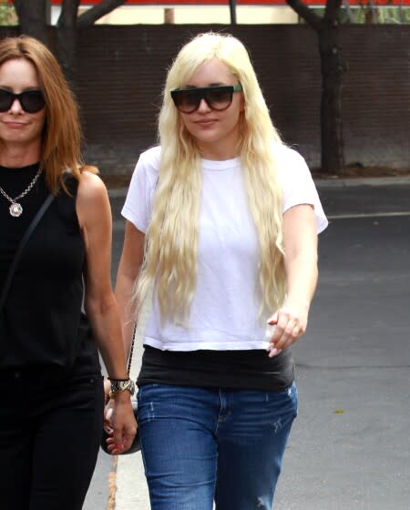 Amanda Bynes is seen on August 25, 2015 in Los Angeles, California.