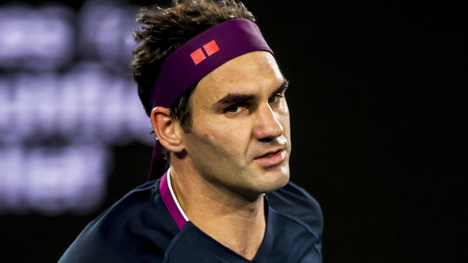 Roger Federer is pictured during the Australian Open.