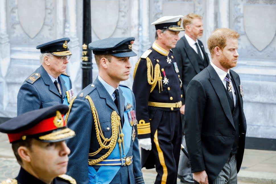 Prince William, Prince of Wales, Prince Harry, Duke of Sussex and Peter Phillips