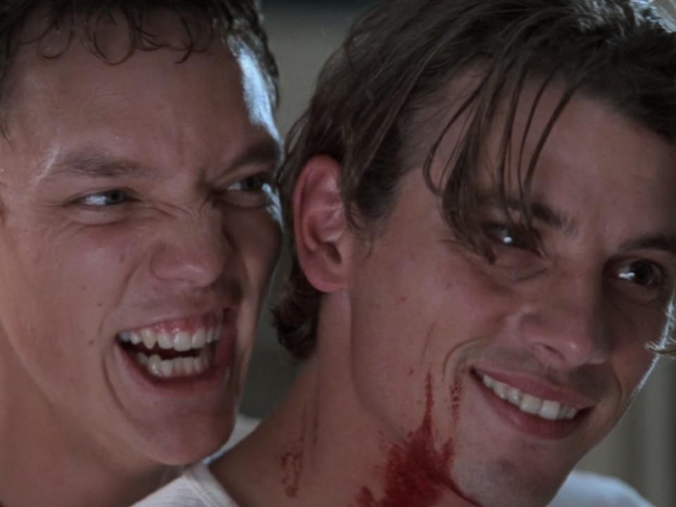 Matthew Lillard as Stu Macher and Skeet Ulrich as Billy Loomis.