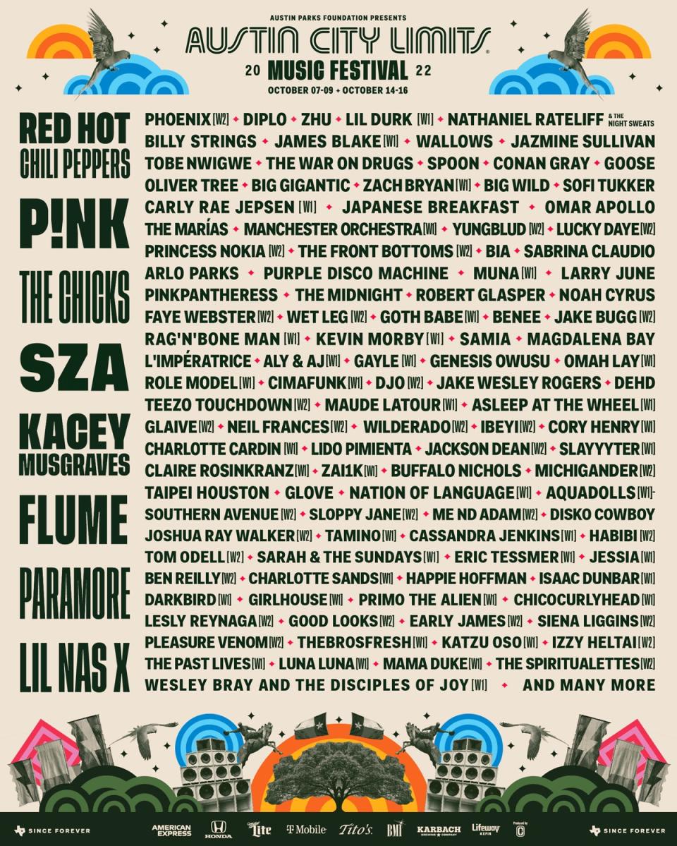 Austin City Limits Music Festival 2022 Flyer