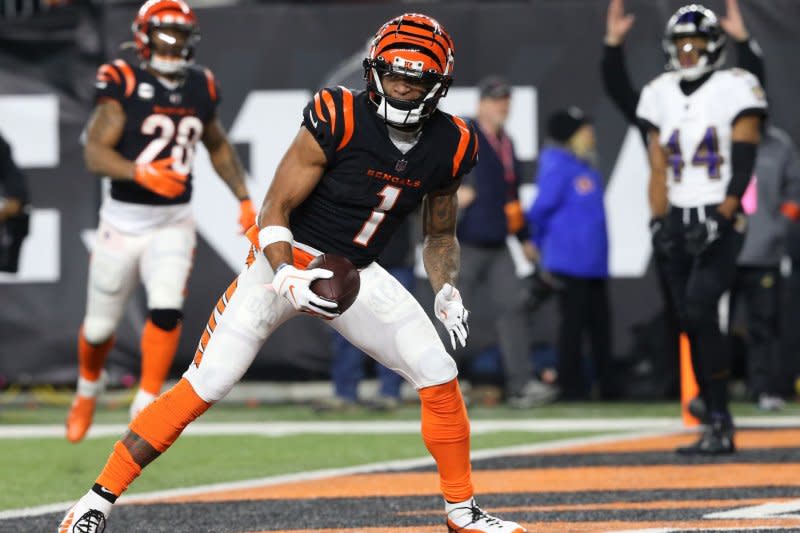 Cincinnati Bengals star Ja'Marr Chase is my top fantasy football wide receiver for 2023. File Photo by John Sommers II/UPI
