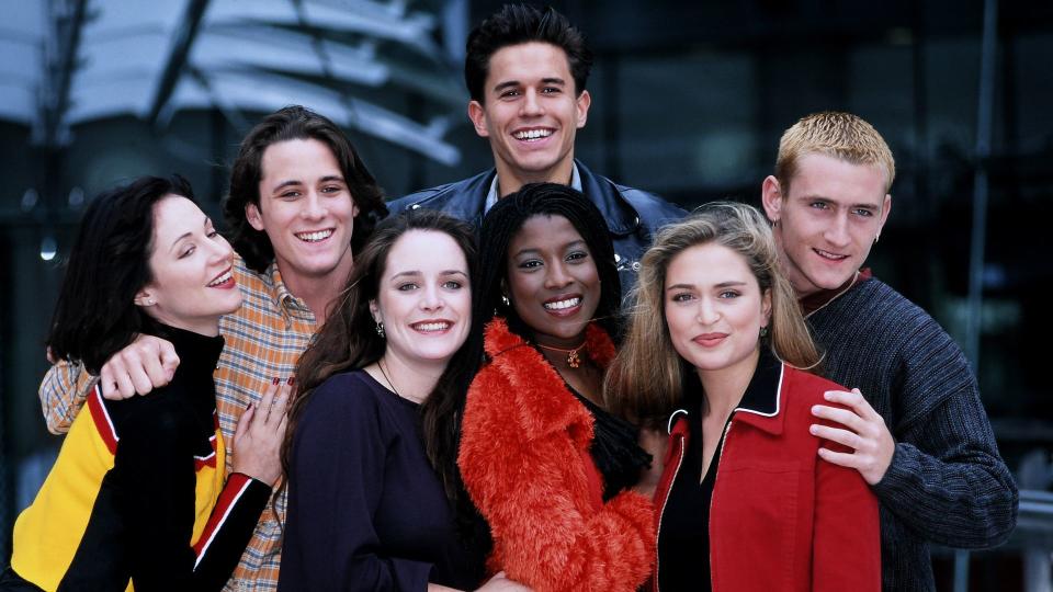 Lisa Williamson, Nick Pickard, Brett O'Brien, Jeremy Edwards, Yasmin Bannerman, Shebah Ronay and Will Mellor - Hollyoaks Cast 1995