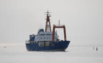 FILE-The Polar Prince arrives at the port in St. John's, Newfoundland in this June 24, 2023, file photo. Authorities from the U.S. and Canada began the process of investigating the cause of the fatal Titan submersible implosion even as they grappled with questions of who was responsible for determining how the tragedy unfolded. The deadly implosion of an experimental submersible en route to the deep-sea grave of the Titanic last June has not dulled the desire for deep-sea exploration. Tuesday, June 18, 2024, marks one year since the Titan vanished on its way to the historic wreckage site. (Adrian Wyld /The Canadian Press via AP, file)