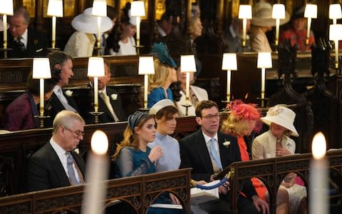 Princess Eugenie and Jack Brooksbank attend the wedding of the Duke and Duchess of Sussex - Credit: PA