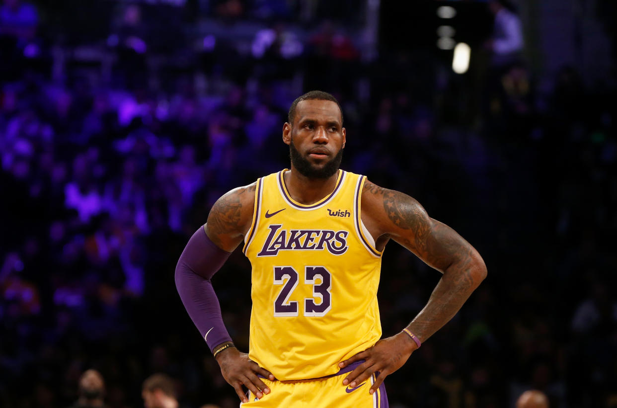 LeBron James seems happy he chose basketball for his career. (Getty Images)