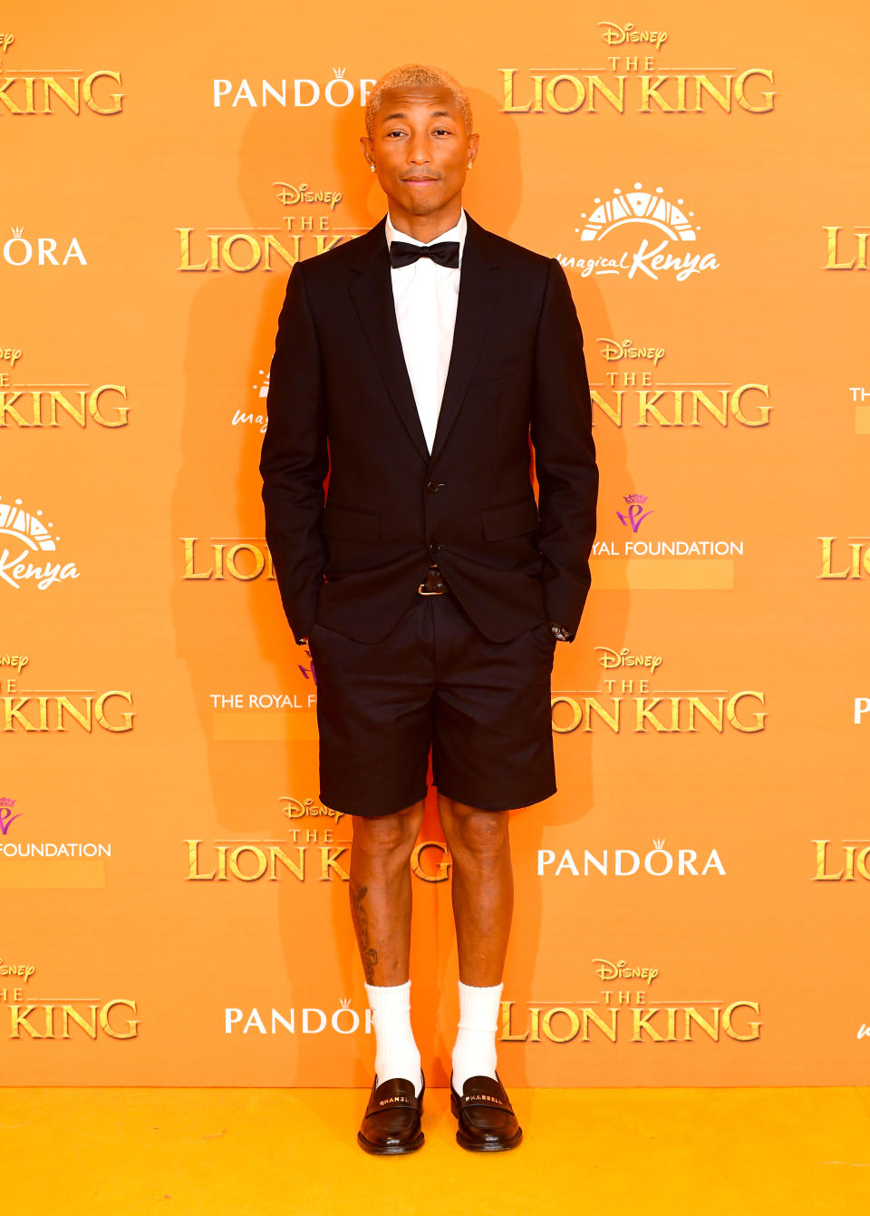 Pharrell Williams attending Disney's The Lion King European Premiere held in Leicester Square, London.