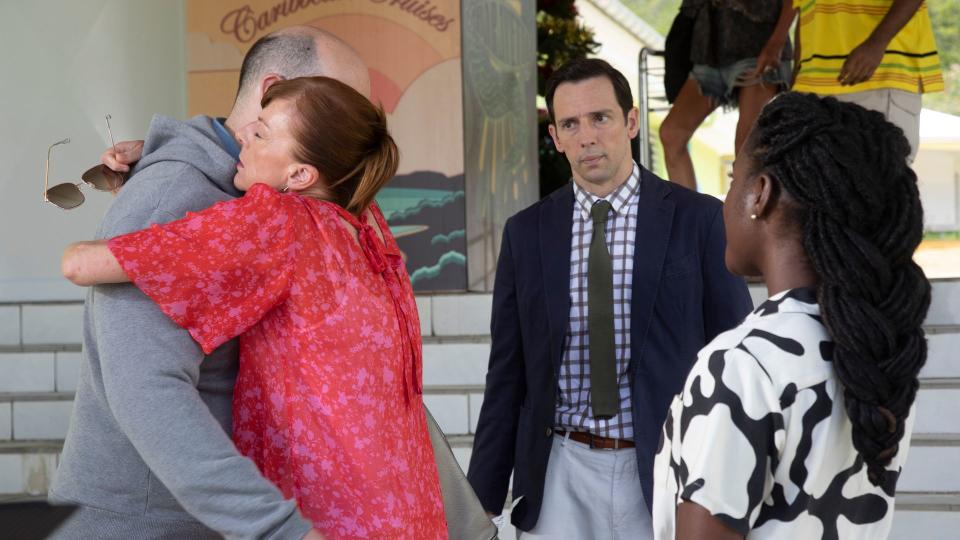 Doon Mackichan and Ralf Little in Death in Paradise Christmas special 
