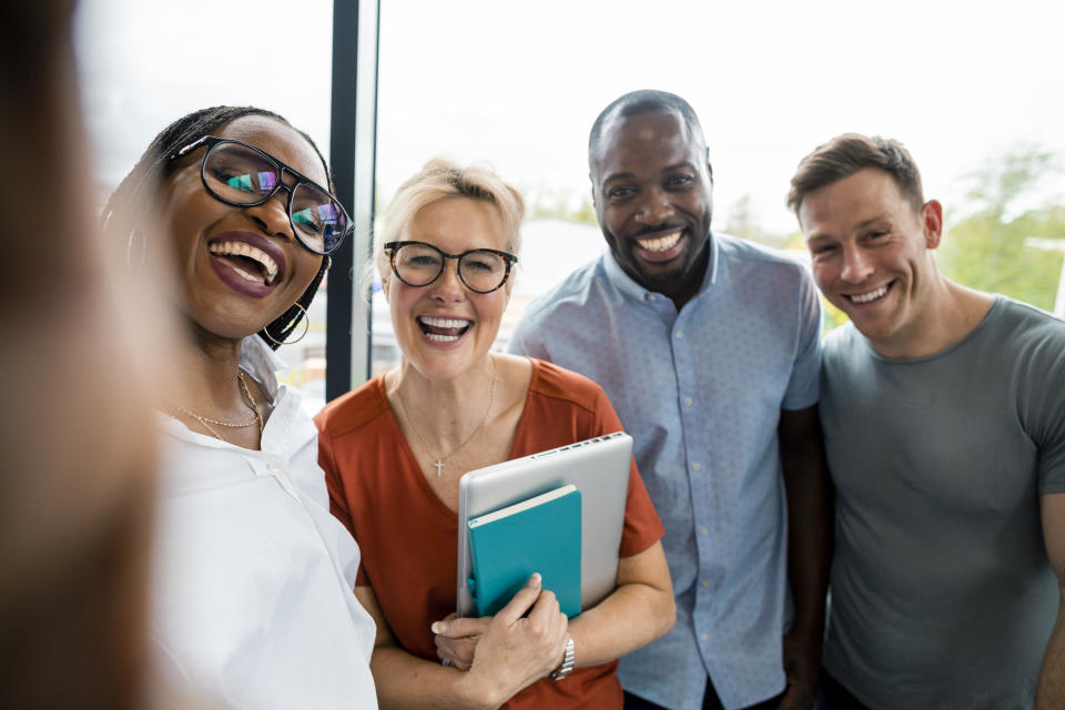 diverse group of colleagues smiling