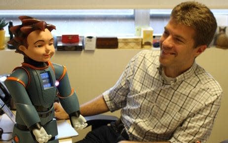 Frank Rudzicz with his robot Ludwig - WinterLight Labs