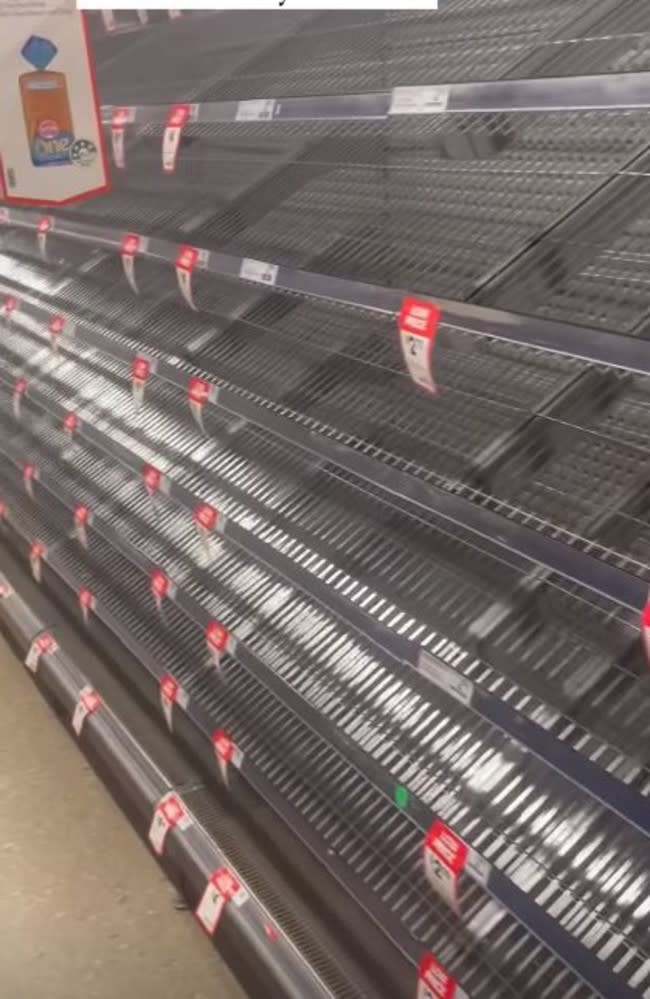 Cairns residents have stripped supermarket shelves as they prepare. Photo: Instagram/Sylvia Jeffreys