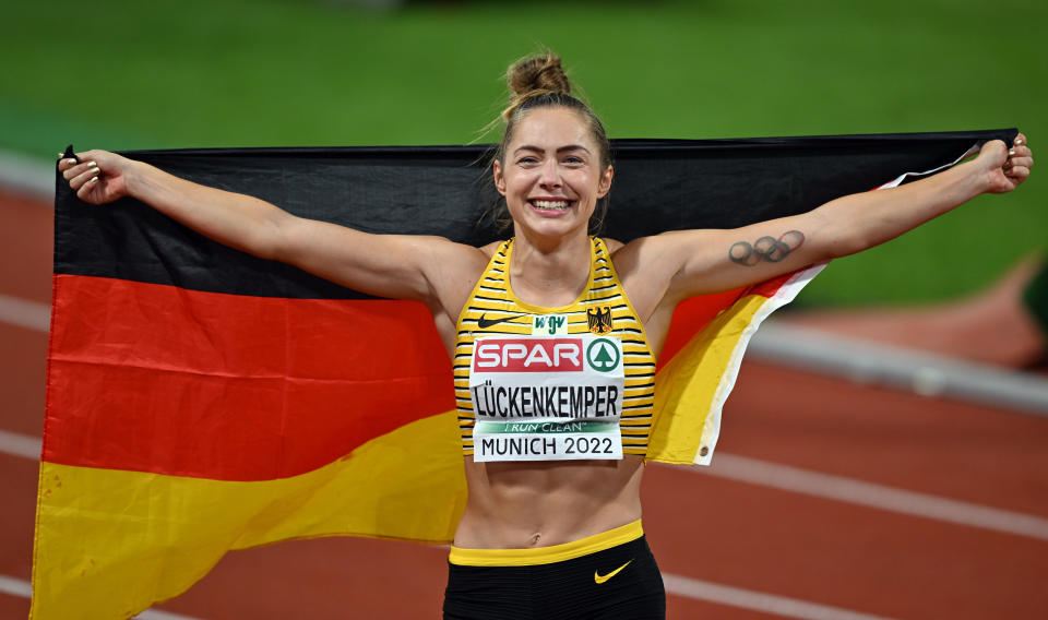 Gina Lückenkemper. (Bild: Mustafa Yalcin/Anadolu Agency via Getty Images)