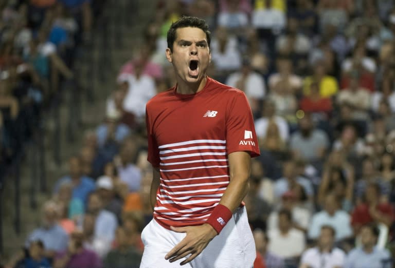 Fourth seed Milos Raonic of Canada advanced to his seventh semi-final of the season in 68 minutes