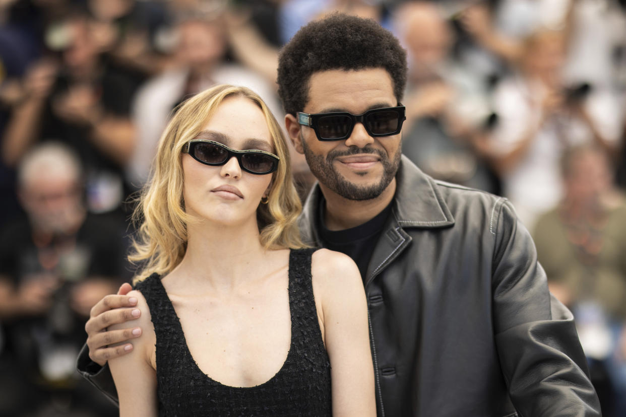 Lily-Rose Depp and Abel Tesfaye (aka the Weeknd) at the Cannes premiere of The Idol. 